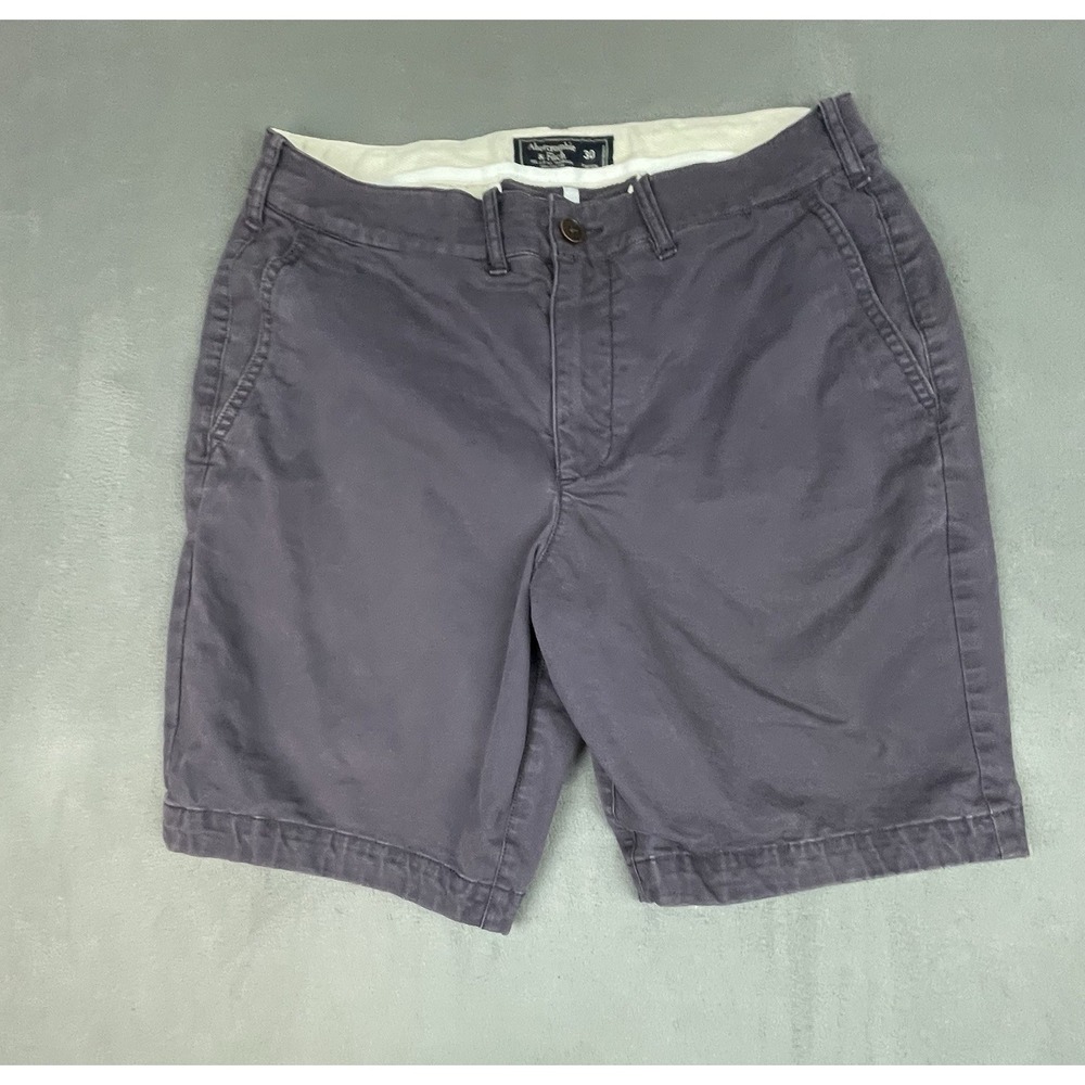Abercrombie Fitch Chino Shorts Mens 30 Blue Lightweight Stretch Outdoor Preppy